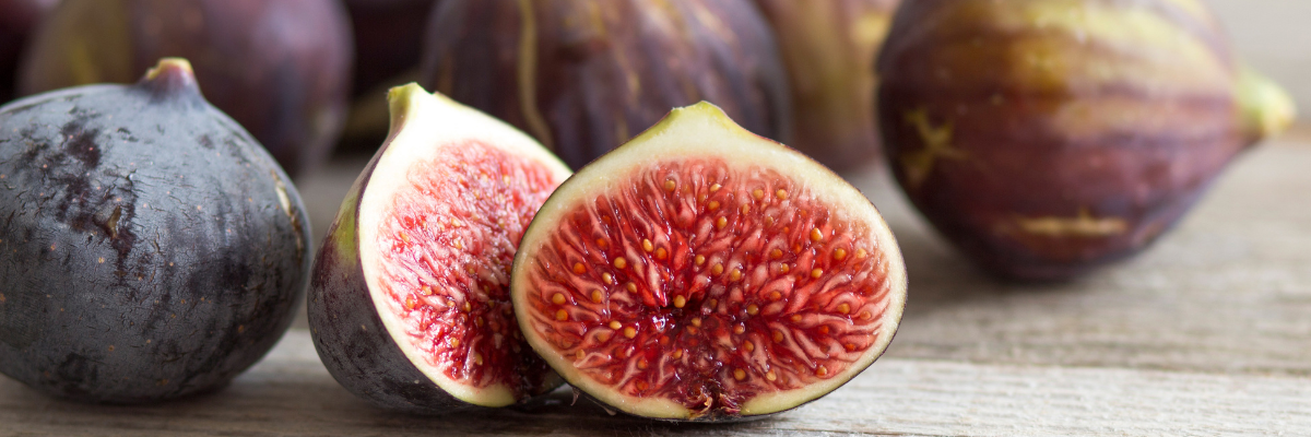 ripe fig sliced in half