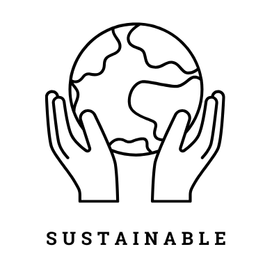 Sustainable candle symbol with hands and globe representing Mitala Candle Co.'s eco-friendly, earth-conscious practices