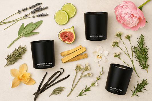 Layer luxury soy candle scents to create unique home fragrance blends. Eco-friendly, hand-poured candle collection.