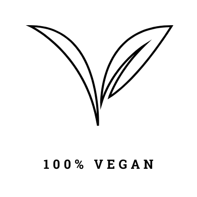 100% vegan icon representing Mitala Candle Co.'s plant-based, cruelty-free soy candle ingredients