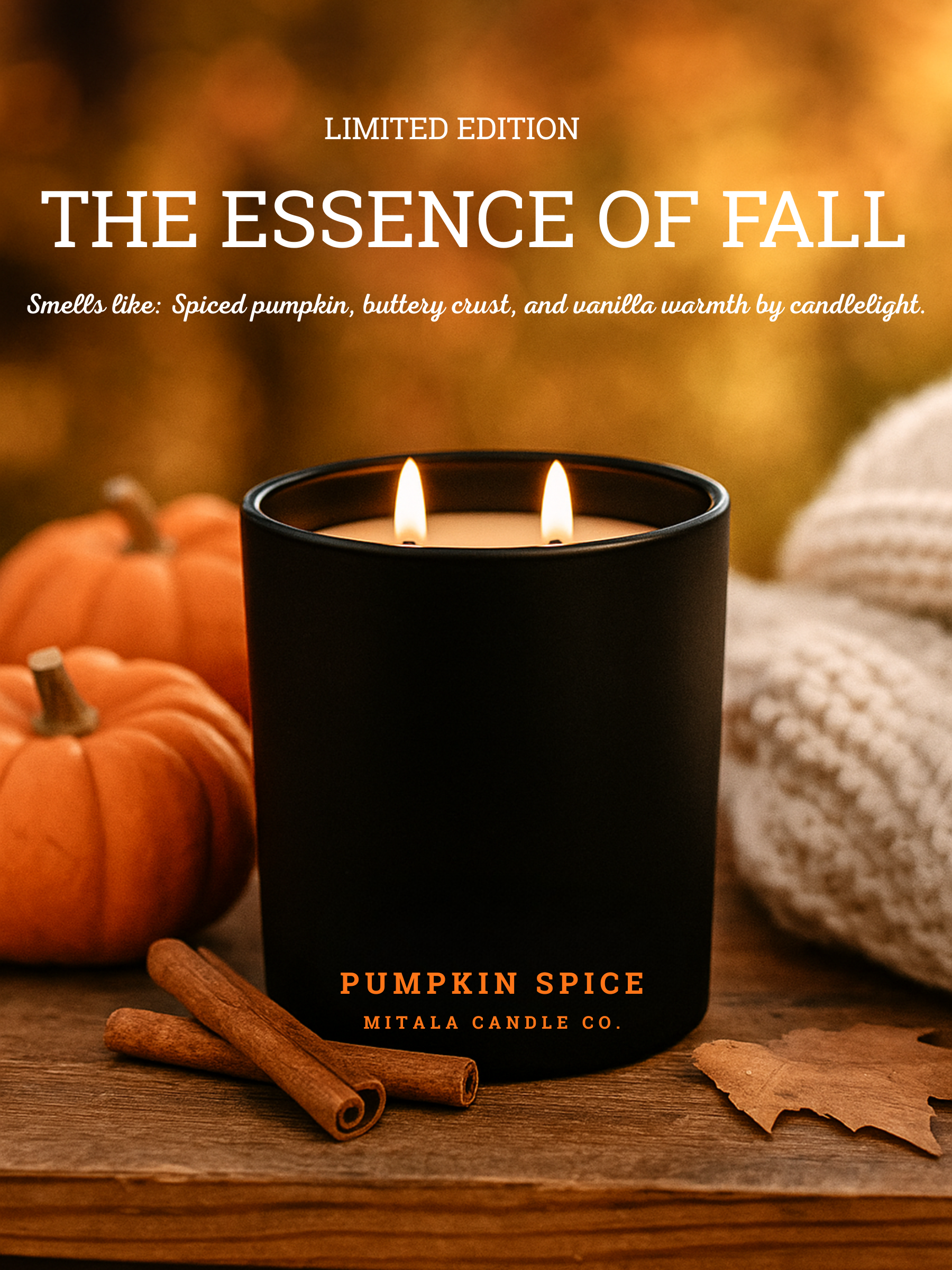 Salted Orchid candle from Mitala Candle Co. on a floral background