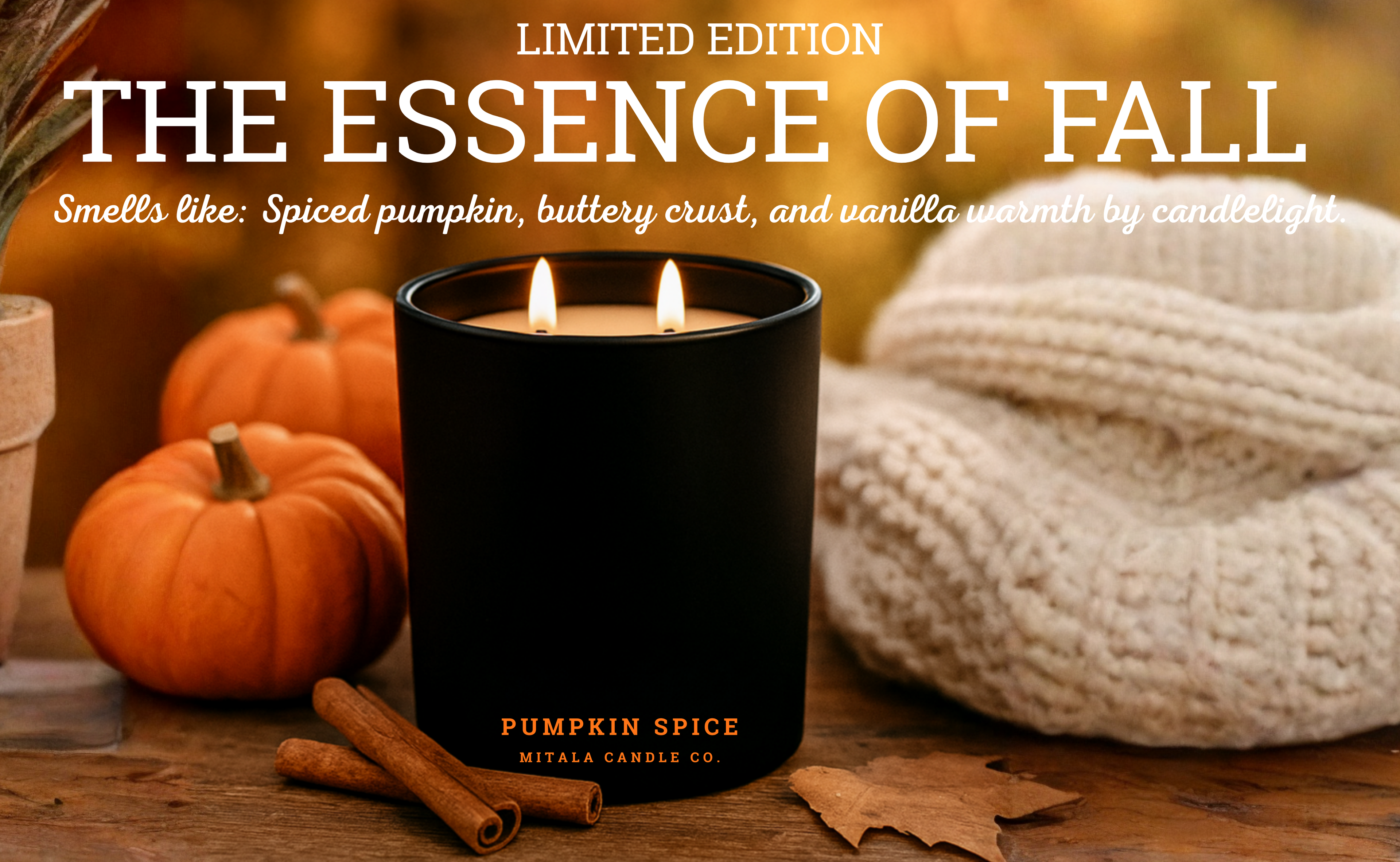 Salted Orchid candle from Mitala Candle Co. on a floral background